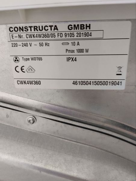 Сушильная машина Constructa SWK4W360 1000w 7 кг sn 461050415050019041 000047287 фото