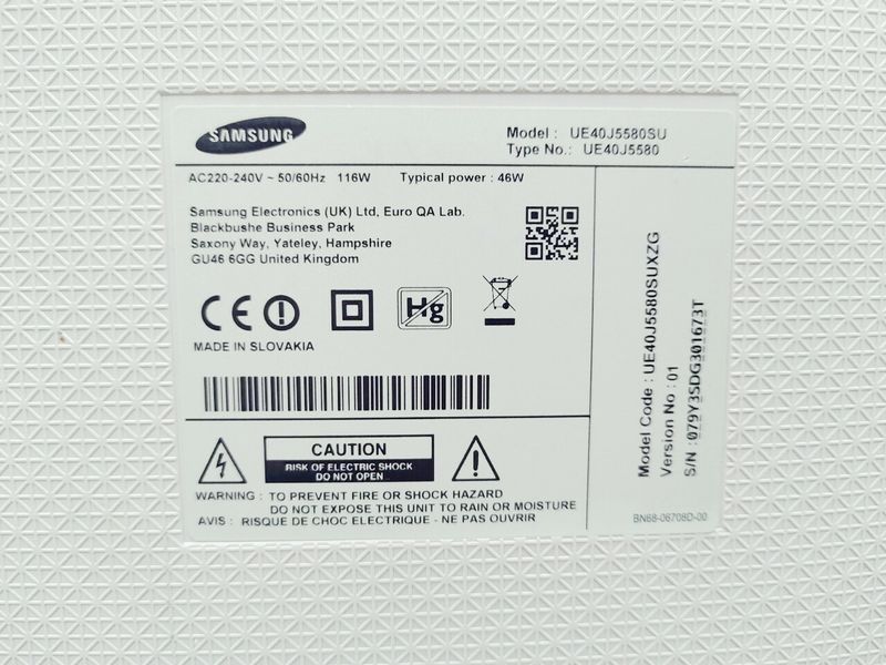 ТБ 40 Samsung UE40J5580SU Full HD Smart TV 116w sn 079Y3SDG301673T 000045590 фото