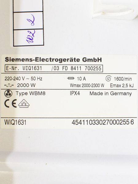 Стиральная машина Siemens WIQ1631 03 000024668 фото