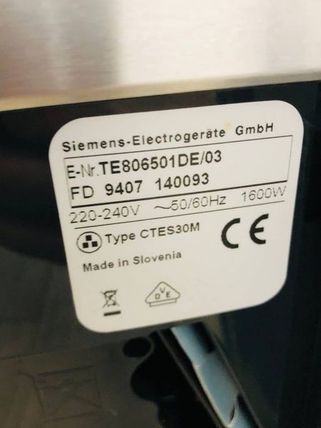 Кавомашина Siemens Series 600 EQ8 TE806501DE 1600w sn 9407 140093 000044271 фото