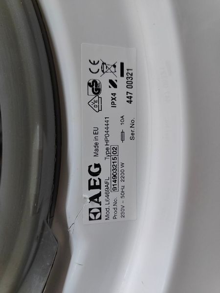 Стиральная машина AEG L6469AFL 2200w sn 44700321 000047583 фото