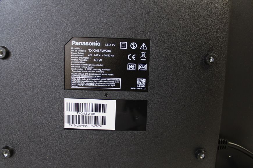 ТБ 24 Panasonic TX 24LSW504 LED HD Smart TV 40w sn 504HS2430854 000042532 фото