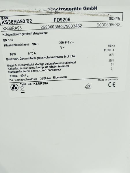 Комплект холодильник и морозилка Siemens KS38RA93 GS32NA96 000041715 фото