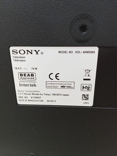 Телевізор Sony KDL 40WE665 74W sn 6139407 000049598 фото