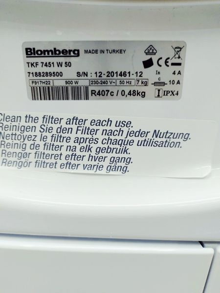 Сушильная машина Blomberg TKF 7451 W 50 000036689 фото