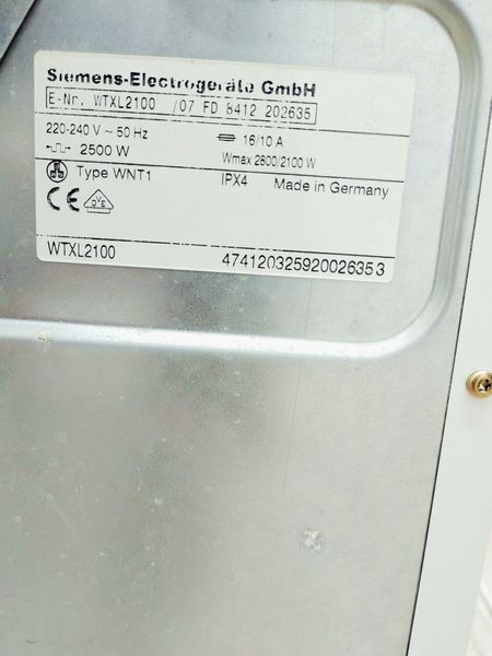 Сушильна машина Siemens WTXL2100 07 2800w 7 кг sn 8412 202635 000042777 фото