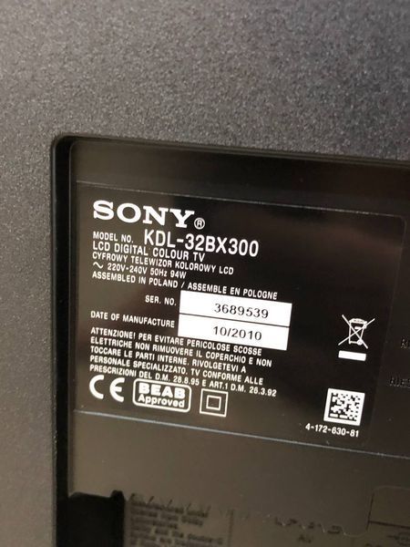 ТБ 32 Sony Bravia KDL 32BX300 LCD HD 94w sn 3689539 000044665 фото