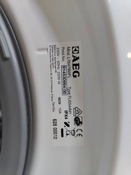 Пральна машина AEG L76479WFL 2200W 7кг sn 62800012 000053062 фото