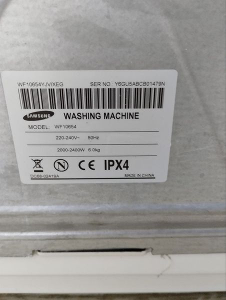 Стиральная машина Samsung WF10654YJV 6 кг 2400W sn Y6GU5ABCB01479N 000046277 фото