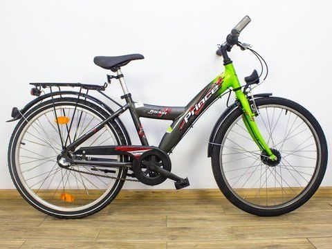 Велосипед 24 Prince Rocket Y підлітковий чорно-зелений алюміній 000019470 фото