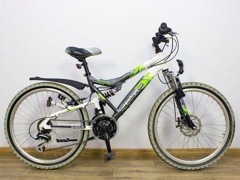 Велосипед 24 Cyco 24 двопідвіс чорно білий алюм 000019080 фото