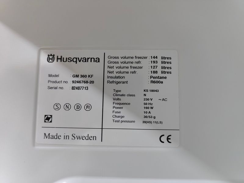 Холодильник Husqvarna Topas GM 360 KF 160W 127+188л sn 82407713 n668 000053972 фото