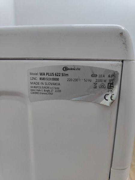 Стиральная машина Baucknecht WA PLUS622SLIM 2300W 6кг sn 858351303004 000051136 фото