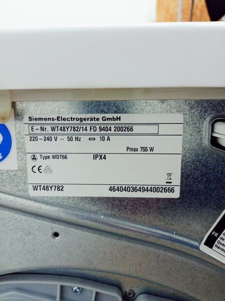 Сушильна машина Siemens IQ890 WT48Y782 14 755w 8 кг sn 9404 200266 000042347 фото