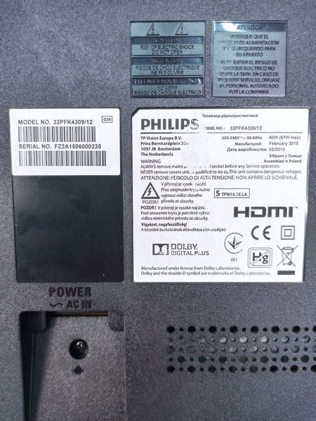 ТБ 32 Philips 32PFK4309 12 LED Full HD 67w sn FZ2A1506000235 000041412 фото