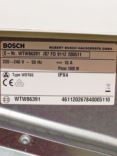 Сушильная машина Bosch Avantixx7 WTW86391 07 000029052 фото