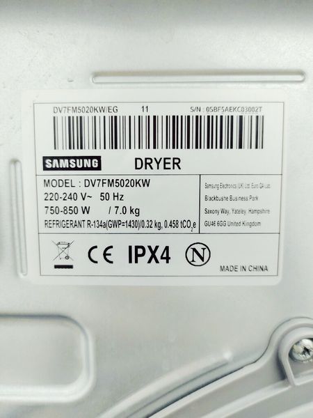 Сушильна машина Samsung DV7FM5020KW 850w 7 кг sn 0SBF5AEKC03002T 000037917 фото
