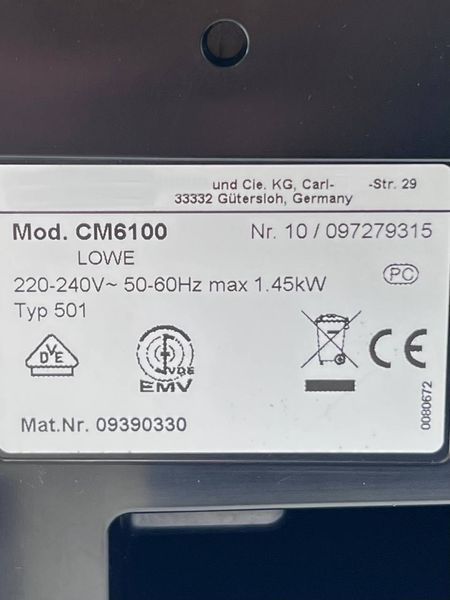 Кавомашина Premium CM6100 1450w sn 10097279315 382е 000040412 фото