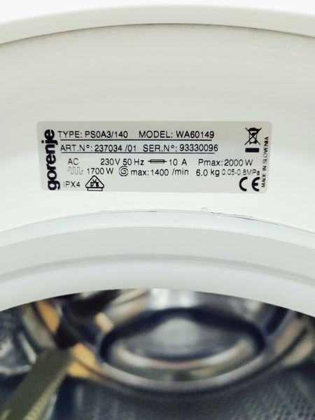 Пральна машина Gorenje WA60149 1400 об 6 кг 2000w sn 20130042 5327 000036070 фото