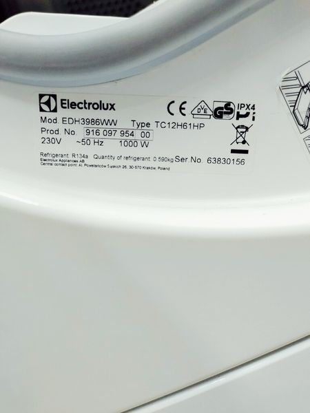 Сушильна машина Electrolux EDH3986WW 1000w 8 кг sn 63830156_партія 3 номер 127 000040930 фото