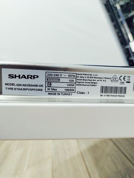 Посудомийна машина Sharp QW NA25S44BI DE 1900w 12 персон sn 01788270004267960048_партія 3 ном 169 000040916 фото