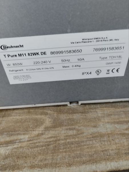 Сушильная машина Bauknecht TDH18L 850w 8кг sn 769991583651 000047289 фото