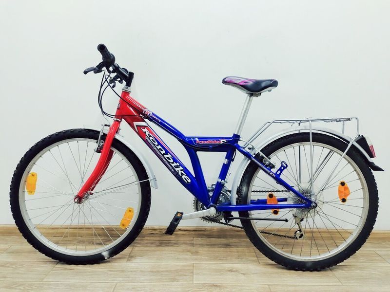 Велосипед 24 Konbike FreeRider підлітковий синьо-червоний хром 000039880 фото