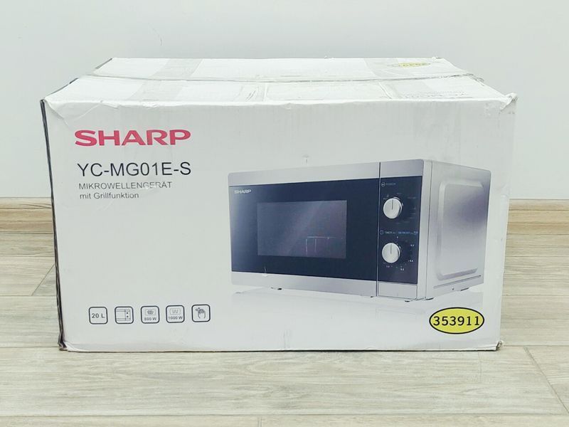 Мікрохвильова піч Sharp YC MG01E S 1270w гриль 1000w sn 13122143081 000032254 фото