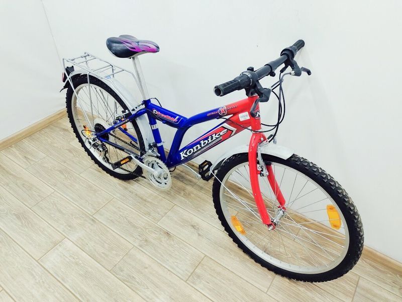 Велосипед 24 Konbike FreeRider підлітковий синьо-червоний хром 000039880 фото