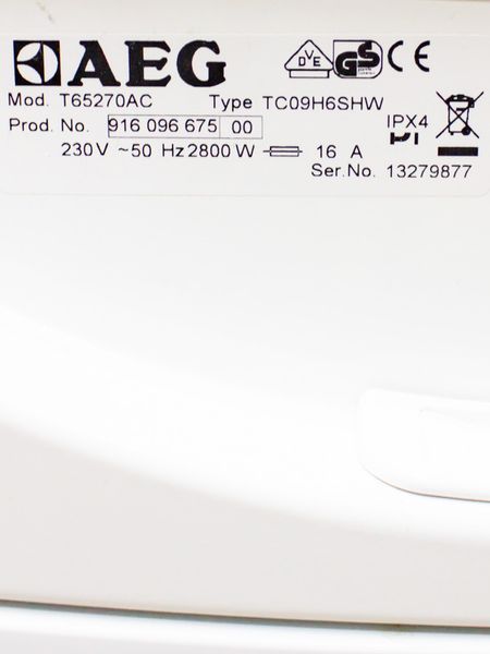 Сушильна машина AEG T65270AC 2800w 7 кг sn 13279877 000029059 фото