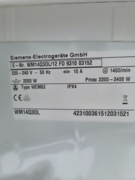Стиральная машина Siemens IQ500 WM14Q30L 12 000040812 фото