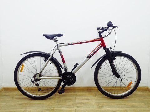 Велосипед 26 Decathlon RockRider гірський червоно сірий алюм 000034765 фото