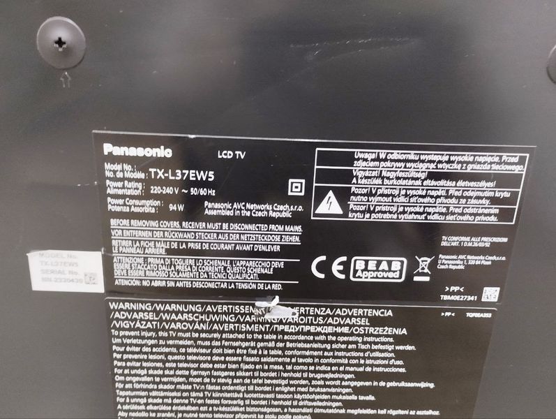 Телевизор Panasonic TX L37EW5 94w sn 2330430 000047895 фото