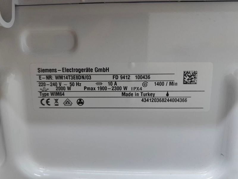Стиральная машина Siemens iQ500 WM14T3E8DN 03 2300W 8кг sn 9412100436 000053595 фото