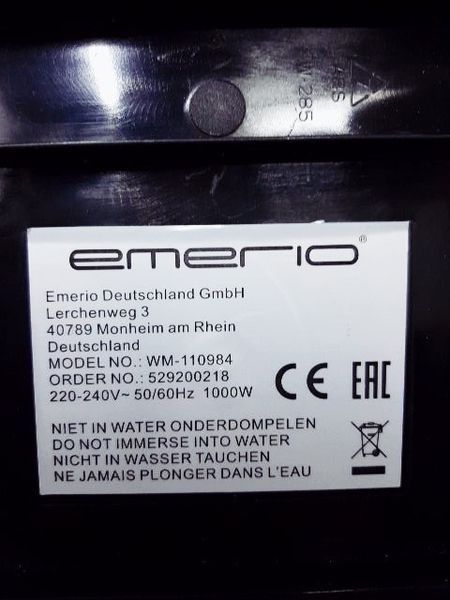 Вафельниця Emerio WM 110984 1000w сток (без коробки) LPNHE588736518 40е 000033288 фото