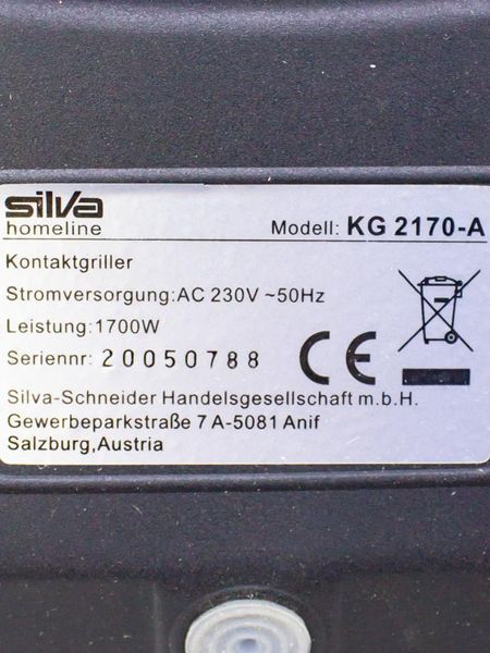 Контакт гриль Silva KG 2170 A 1700w sn 20050788 сток LPNHE549730456 42е 000027079 фото