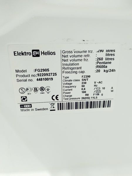 Морозильная камера ElektroHelios FG2905 000044173 фото