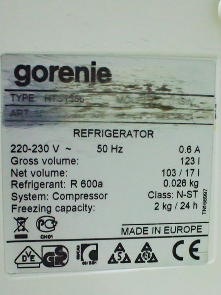 Холодильник однокамерний Gorenje HTS1356 103+17л sn TN166997 000024689 фото