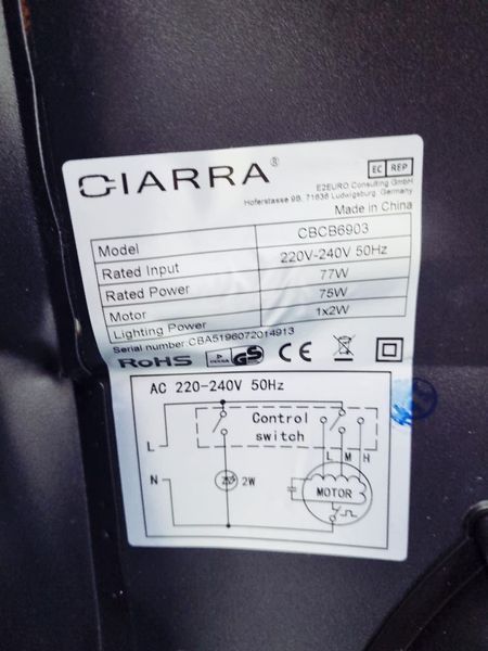 Витяжка Ciarra CBCB6903 77w sn CBA5196072014913 000031729 фото