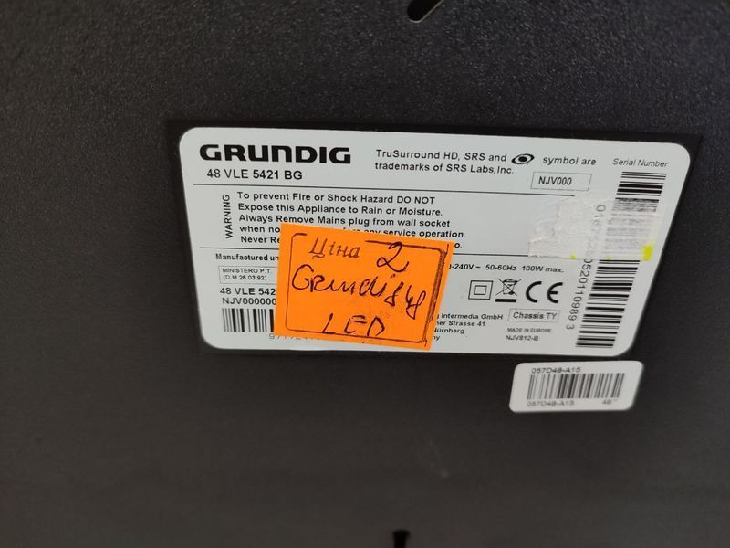 ТБ 48 Grundig 48 VLE 5421 BG LED Full HD 100w sn 5201109893 000043975 фото
