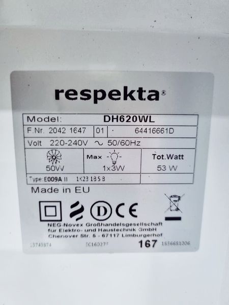 Вытяжка Respekta DH620WL 000031736 фото