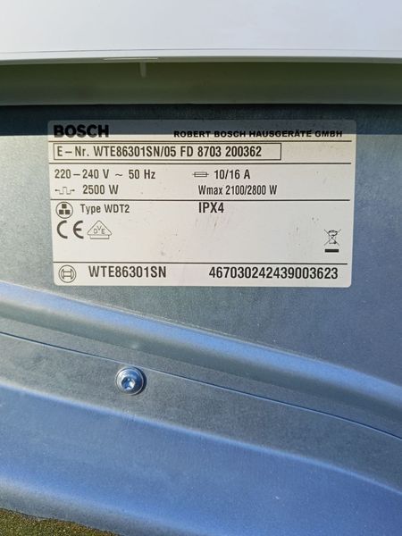 Сушильная машина Bosch WTE86301SN05 2800W 7кг sn 8703200362 n477 000050201 фото