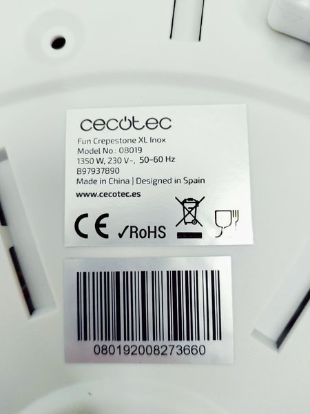 Блинница электрическая Cecotec XL Inox 08019 1350w 000042494 фото