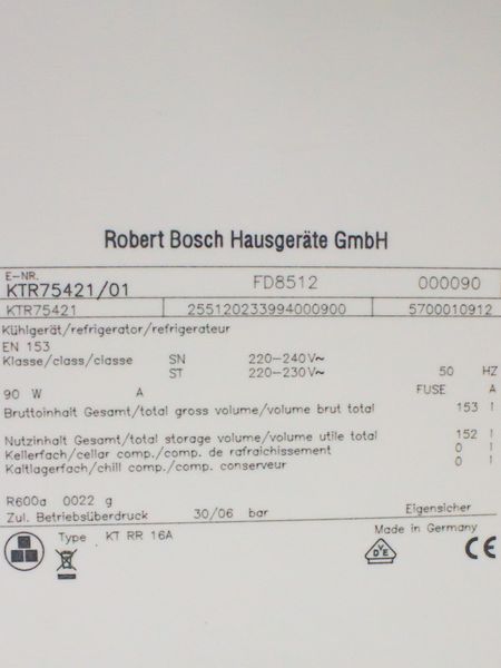 Холодильник однокамерный Bosch KTR75421 01 000024695 фото
