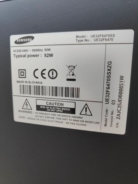 ТБ Samsung UE32F6470SS 92W sn 00851W 000050702 фото