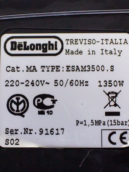 Кавомашина DeLonghi ESAM3500 S 1350w sn 91617 215016AC09042150159 000031719 фото