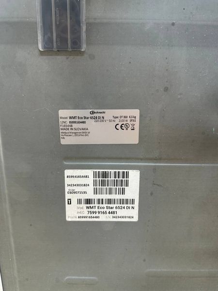 Стиральная машина вертикальная Bauknecht WMT Eco Star 6524 Di N 2100W 6.5кг sn 342343031824 000054201 фото