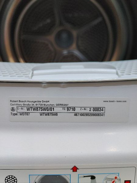 Сушильная машина Bosch WTW875W0 1000W 7кг sn 9710200834 000050441 фото