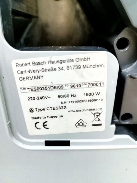 Кофемашина Bosch Vero Aroma CTES32X 1500w sn 716100280316000119 000046133 фото