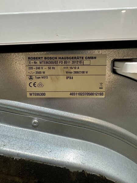 Сушильна машина Bosch Maxx6 WTE86300 02 2800W 6кг sn 8511201219 000054747 фото